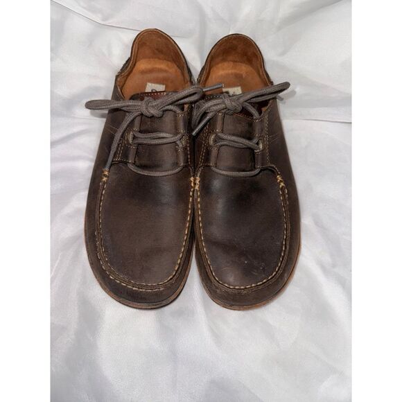 Olukai Ohana brown nubuck lace up men's shoes size 8 EUC - Picture 1 of 8